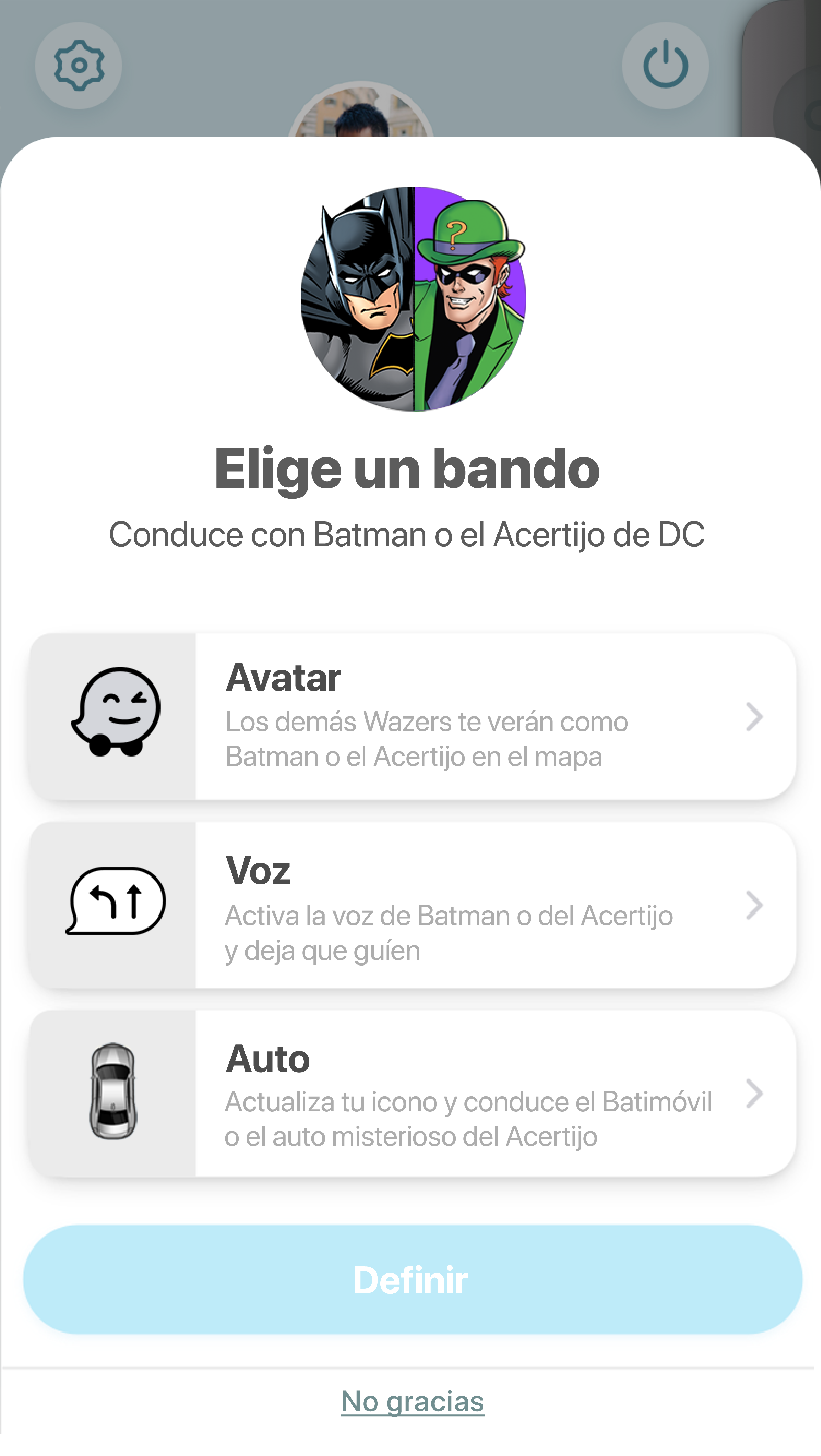 Subí al Batimóvil con Waze