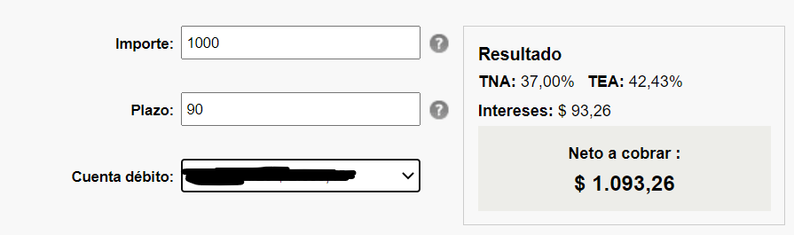 Simulación Plazo fijo tradicional