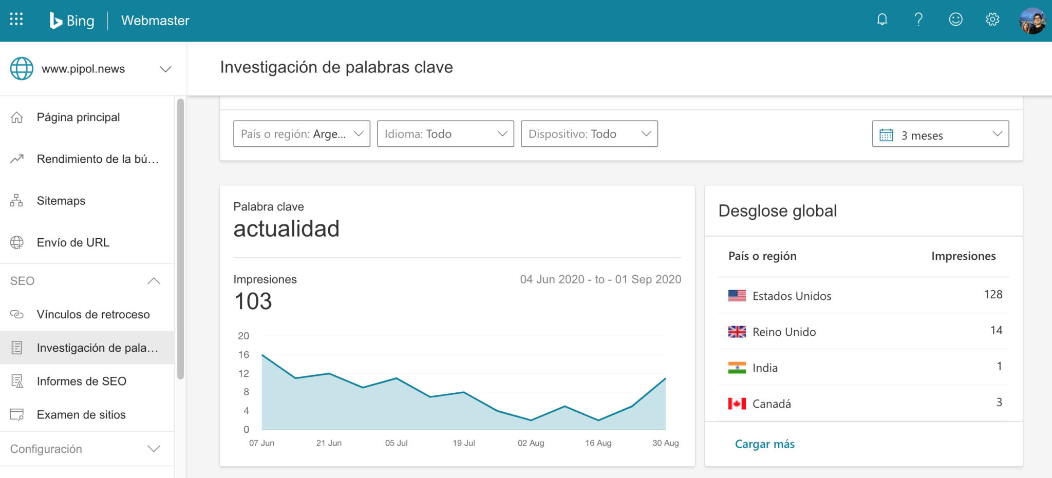 Bing Webmaster tools