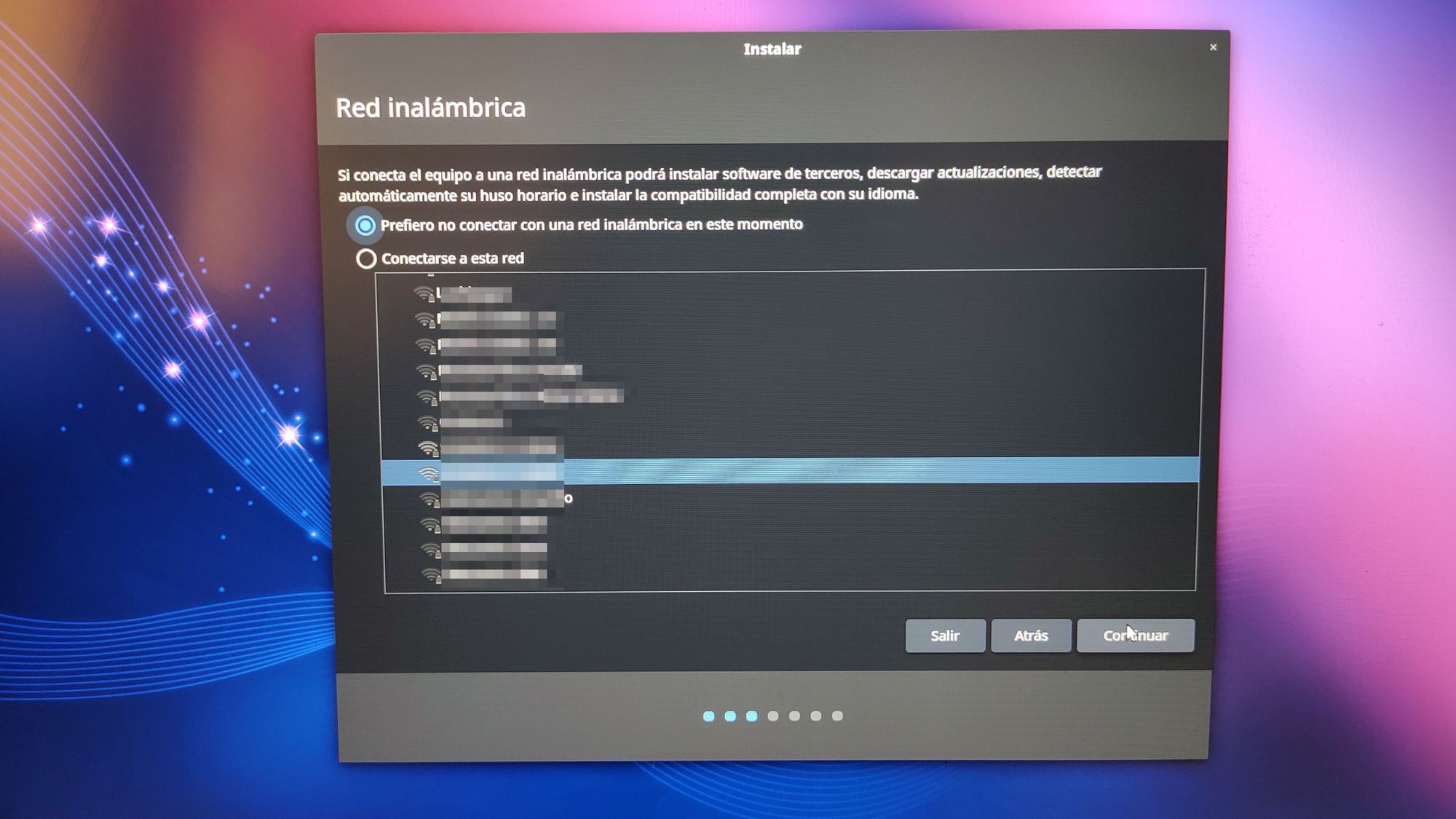Conectando el instalador de Ubuntu Budgie al Wifi