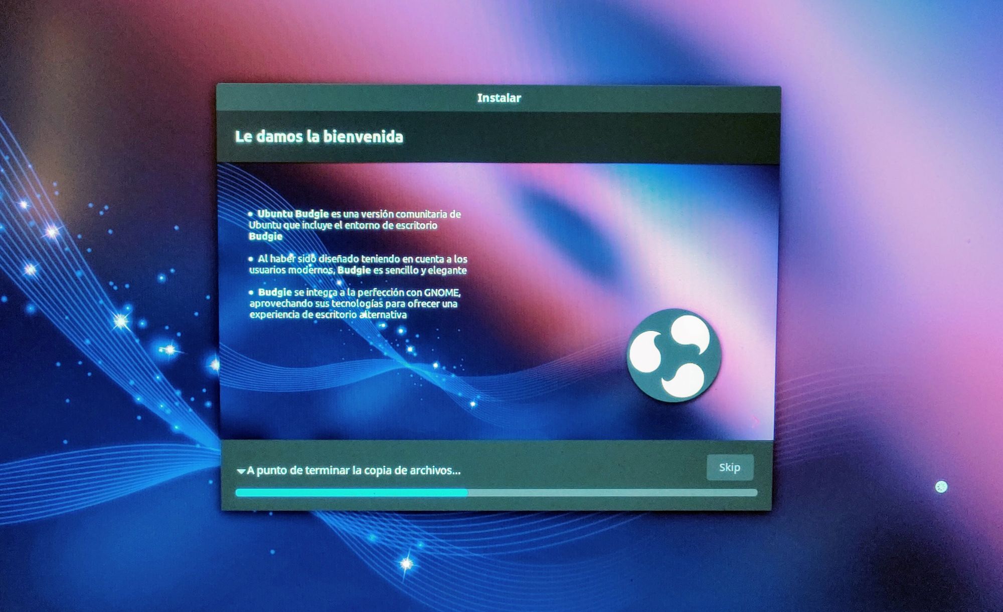 Ubuntu Budgie Instalándose en la Acer Swift 3