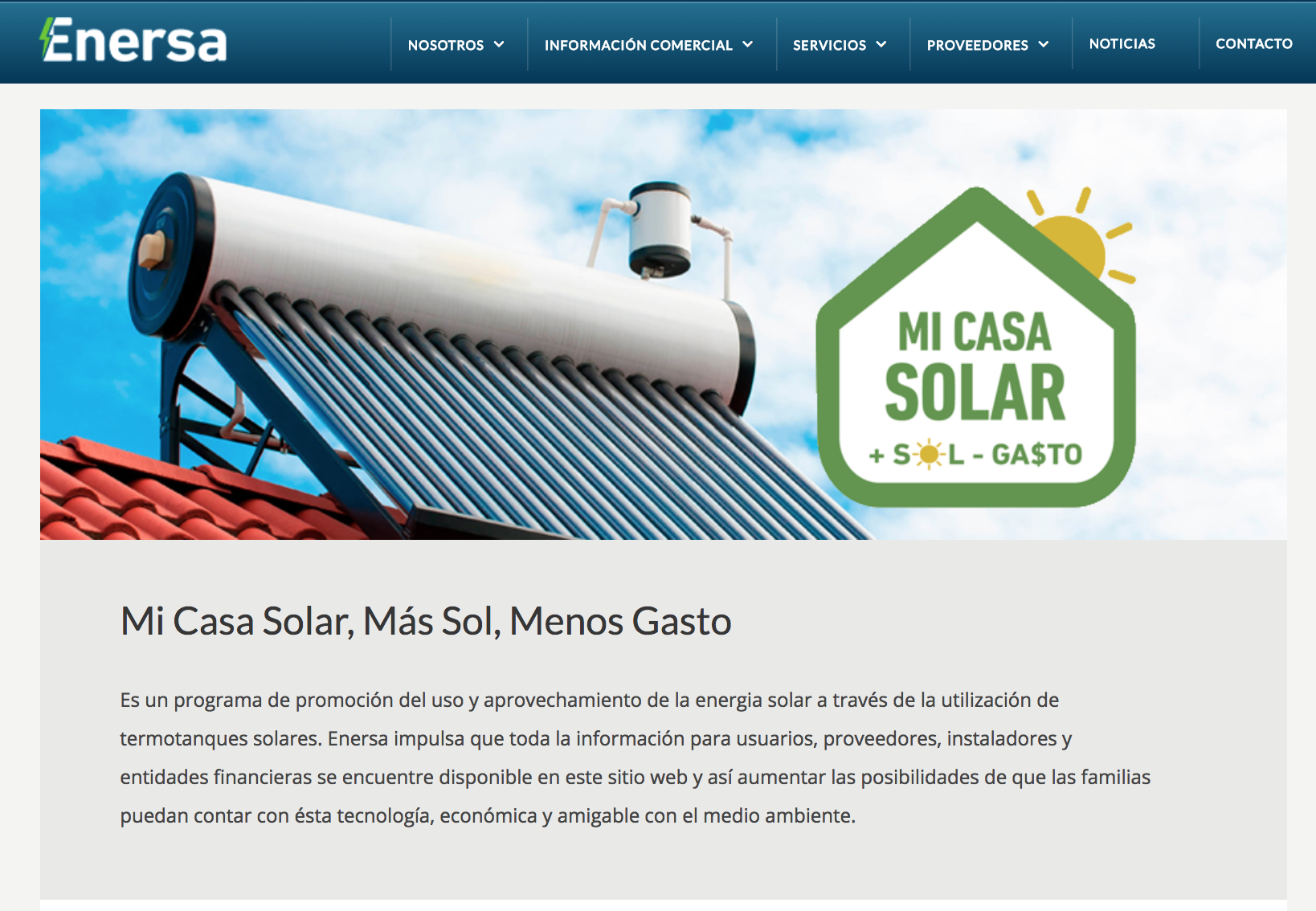 Sitio de Mi Casa Solar, en Energía de Entre Rios