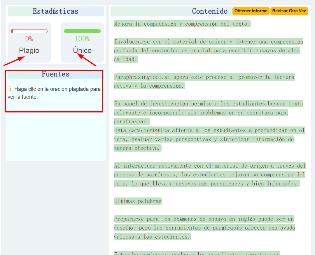 ¿Cómo utilizar el comprobador de plagio de Parafrasear.org?