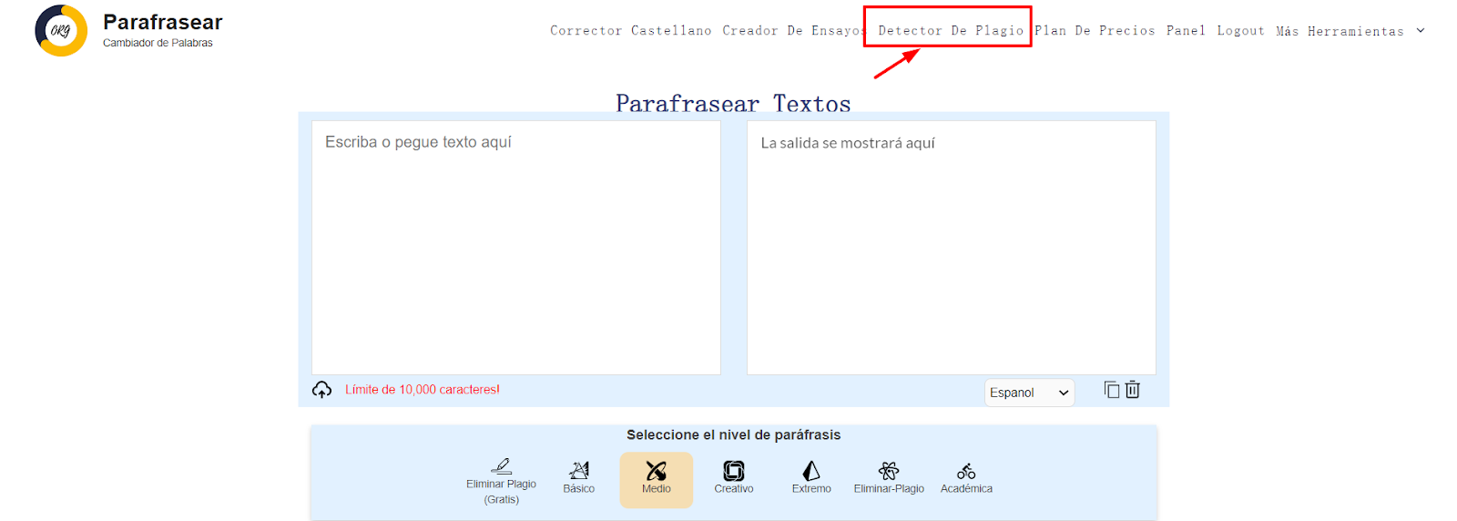 ¿Cómo utilizar el comprobador de plagio de Parafrasear.org?