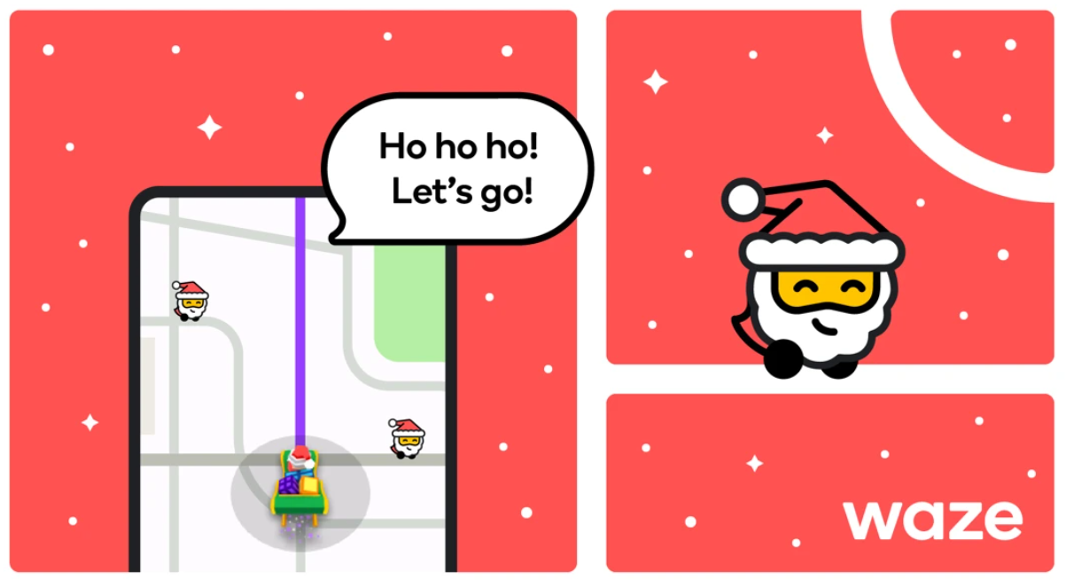 Llegó navidad a Waze con la voz de Papá Noel y más