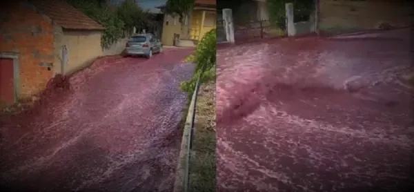 Portugal: vino tinto en las calles.