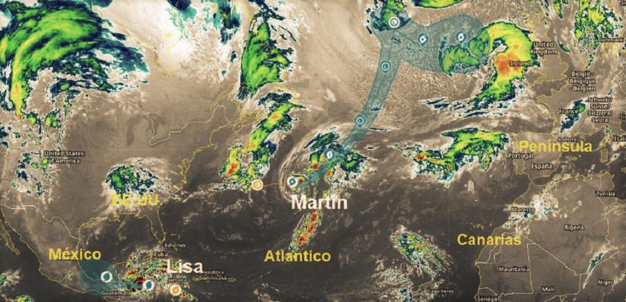 "Urgente": tormentas tropicales Lisa y Martin cada vez más fuertes.